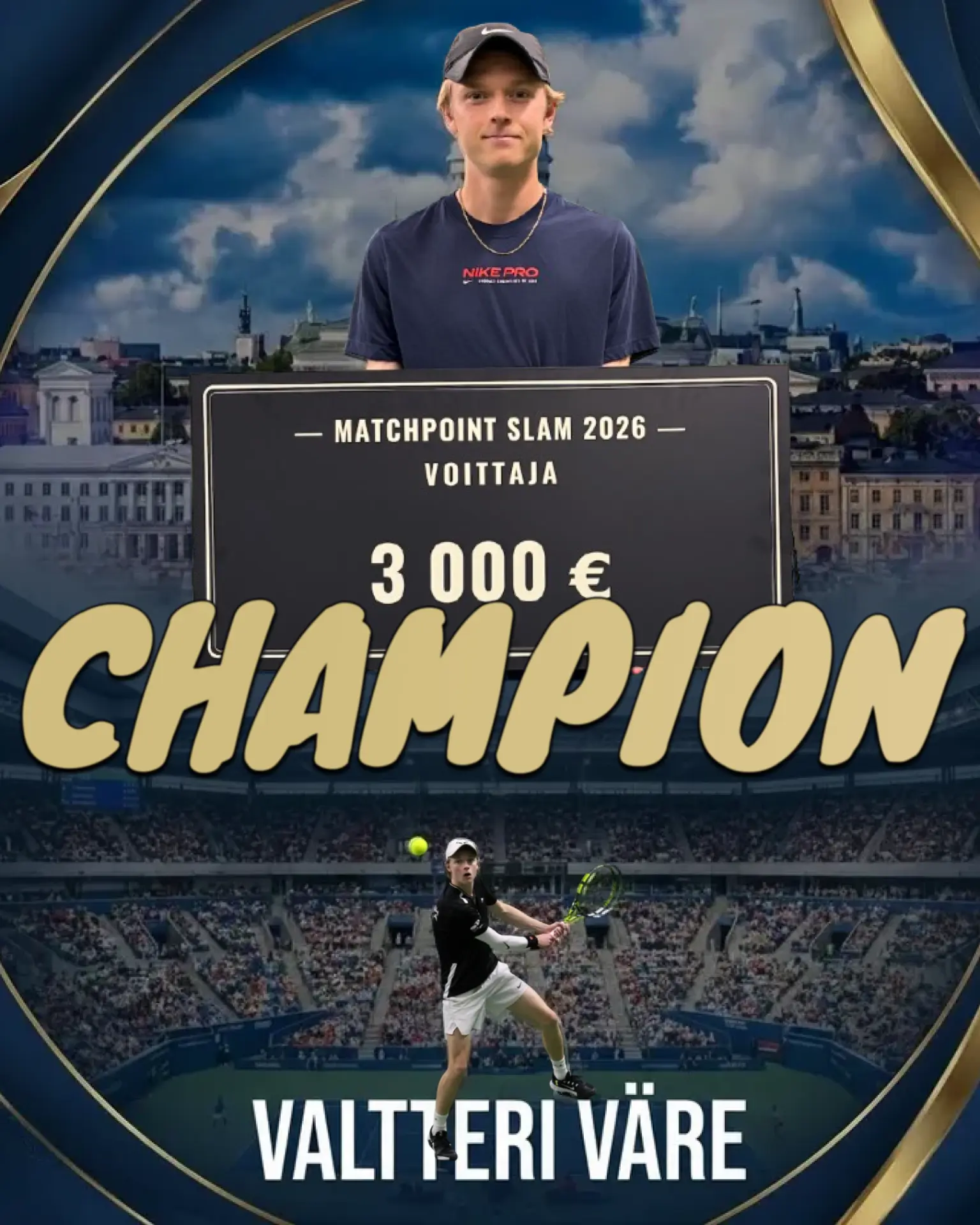 Matchpoint Slam -mestari Valtteri Väre — väliaikainen kuva